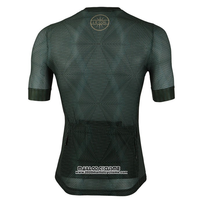 2020 Maillot Ciclismo Le Col Profond Vert Manches Courtes et Cuissard